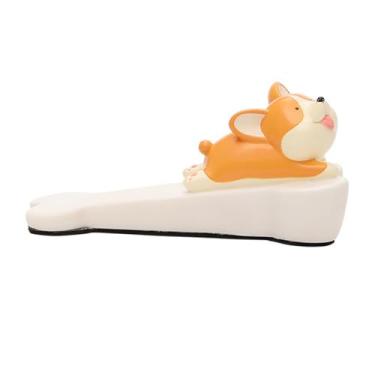 Imagem de Chiffonade Batente de porta - Batente de porta em forma de animal decorativo engraçado batente de porta bonito cunha portátil para interior de casa e escritório (cachorrinho branco)