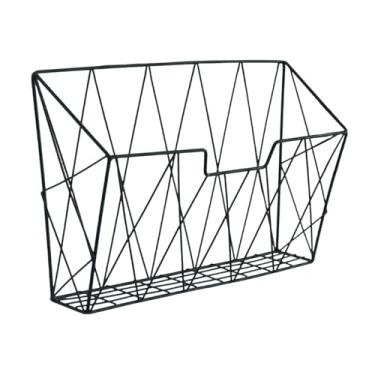 Imagem de predolo Porta-revistas de parede para pendurar, porta-arquivos decorativo, organizador de arquivos multiuso de metal, porta-jornais para livros, arquivos e, Preto