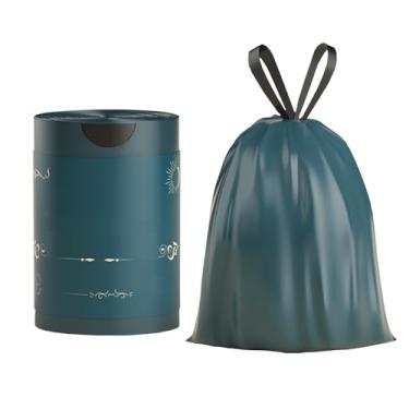 Imagem de Sacos de lixo fortes de 7 litros, espessamento dupla face (0,96 mil), sacos de lixo pequenos com cordão sem rasgos para banheiro, sacos de lixo de cozinha, design à prova de vazamento, bolsa luxuosa
