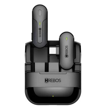 Imagem de Microfone Lapela Sem Fio Hrebos If-210 Tipo C Com Case Preto
