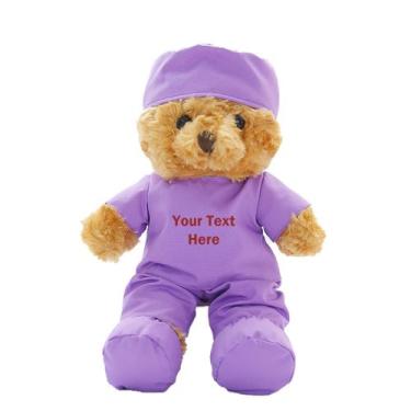 Imagem de Ursinho de pelúcia de pelúcia Doctor Nurse personalizado de 23 cm - Ma