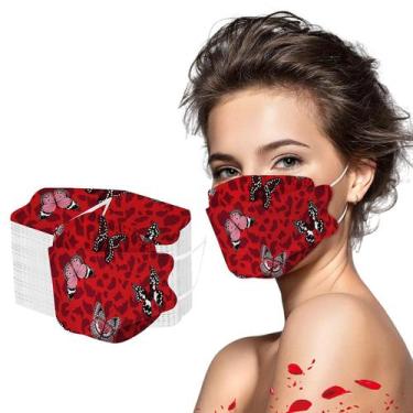 Imagem de Máscara de peixe adulto Máscara facial descartável Industrial 4ply Ear