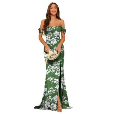 Imagem de Vestido de dama de honra Clothfun Satin Mermaid Cowl Gola 2025