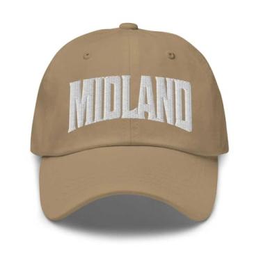 Imagem de Midland Boné de beisebol Midland Dad Hat Pennsylvania PA chapéu bordado lembrança, Caqui, tamanho �nico