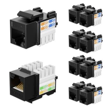 Imagem de Acoplador Ethernet iwillink Cat6 10 Gbps 90 graus preto, pacote com 10