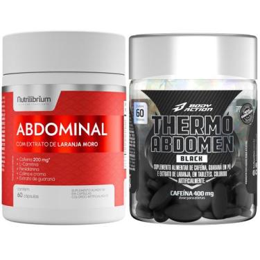 Imagem de Kit Thermo Abdomen Black 60 Comp + Abdominal 60 Caps Laranja Moro - Bo