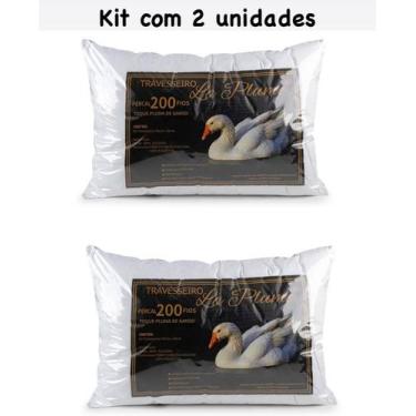 Imagem de Kit 2 Travesseiros Pluma De Ganso 100% Toque Macio Sono Bom - Beatriz 