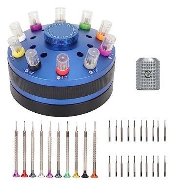 Imagem de Conjunto de chaves de fenda de relógio de aço inoxidável, ferramenta removedora de pulseira de relógio de alta precisão com base para reparo de relógios, joias, óculos, vários tamanhos, duráveis