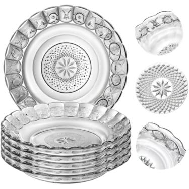 Imagem de Jogo 10 Und Pratos De Vidro Temperado Fundos Transparente Estrela Egípcios