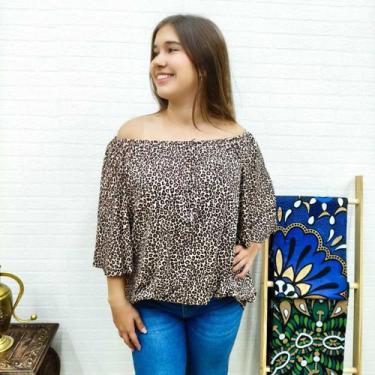 Imagem de Blusa Bata Viscolycra Ciganinha Estampada Plus Size G2 - Sarat Moda In