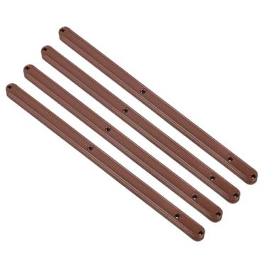 Imagem de Corrediças de gaveta, 4 peças de 300 mm - Trilhos de gaveta de plástico, trilhos de guia ranhurados montados na lateral para gavetas de armário, mesas de cabeceira, guarda-roupas (marrom)