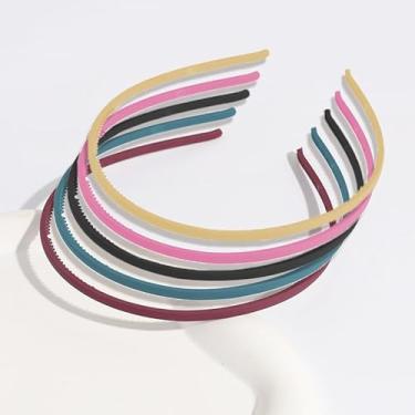 Imagem de 5 faixas de cabelo com pente de dentes de plástico, cores sólidas, fofas, modernas, esponjas macias, para uso diário, retrô, suave, antiderrapante, fosca, para lavar o rosto, academia, maquiagem