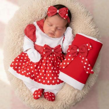 Imagem de Saída Maternidade Conjunto Roupa Para Bebê Menina Charmosinha 05 Peças