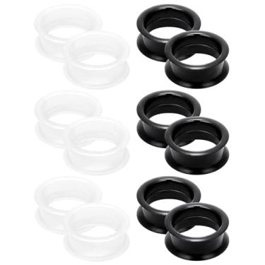 Imagem de Cisyozi 6G - 50 mm de espessura de silicone para orelhas, alargadores, alargadores, alargadores, alargadores de orelha com alargador duplo, calibre de carne, kit de calibres de orelha para mulheres e