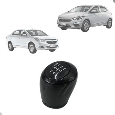 Imagem de Bola de Câmbio Manopla Onix Prisma Spin Cobalt Sonic 2013 a 2020 Preta Lente Preta 6 Marchas