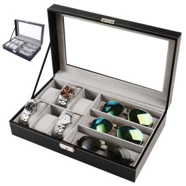 Imagem de Porta Relogio Luxo Oculos de Sol Pulseira Expositor Estojo Caixa Organizaçao Penteadeira Armario Mesa Resistente