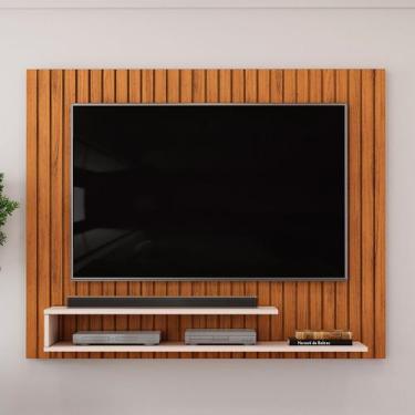 Imagem de Painel Ripado Para TV 55 Pol 134cm Lipe D05 Freijó Off White - Lyam De