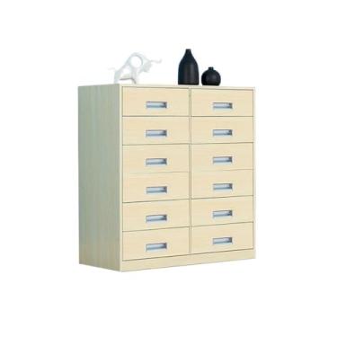 Imagem de Armário de Arquivos Armário de armazenamento multifuncional doméstico, 6 camadas gaveta grande capacidade, organizador arquivo dados metal, armário(Beige)