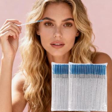 Imagem de Mini varinhas de rímel descartáveis skinny, 100 peças, micro pincel de cílios, aplicadores de pincéis de maquiagem pequenos para sobrancelhas
