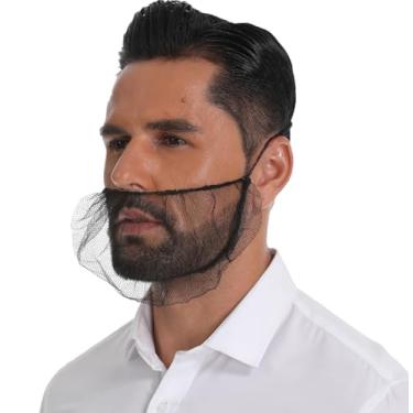 Imagem de QIAN SOU 200 Pçs Redes de Barba Descartáveis Favo de Mel Respiráveis Cobertura de Barba Serviço Alimentar 45,7 cm, Preto, 18 Inch