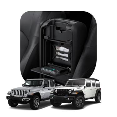 Imagem de Spigen Caixa de armazenamento oculta para console central de um toque projetada para Jeep Wrangler JL JLU 4XE 2025-2018 e Jeep Gladiator JT 2025-2020
