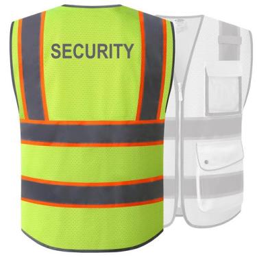Imagem de Colete de segurança JKSafety Hi-Vis Reflective 9 bolsos amarelo neon