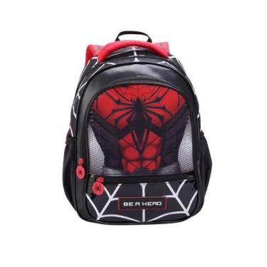 Imagem de Mochila Costas Escolar Infantil Meninos Spider Dark Grande - Denlex