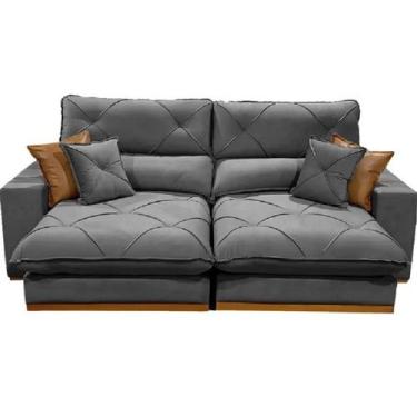 Imagem de Sofá Aquiles Com Molas Ensacadas 4 Lugares Retrátil E Reclinável 250cm