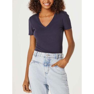 Imagem de Camiseta Manga Curta Hering 02TQ Feminina Decote V Algodão T. P/XXG, M
