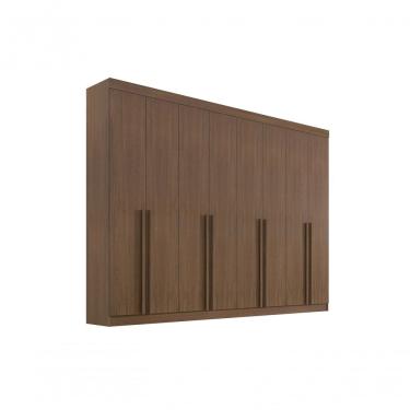 Imagem de Guarda Roupa Casal 8 Portas 8 Gavetas Sem Pés Daymont - D' Doro Castanho
