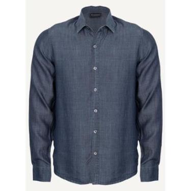 Imagem de Camisa Tencel Aleatory Signature Marinho-Masculino
