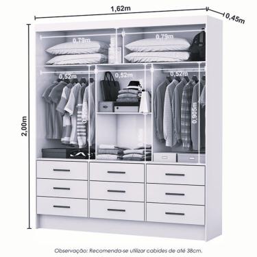 Imagem de Guarda Roupa Sevilha 3 Portas 9 Gavetas Sem Espelho Carioca Moveis Cinamomo