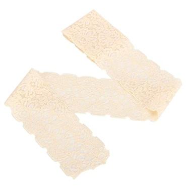 Imagem de Fita de renda cor nude padrão de onda em zigue-zague Suprimentos de costura decorativos 10 jardas de comprimento 5,5 cm de largura material de nylon macio para tiaras DIY