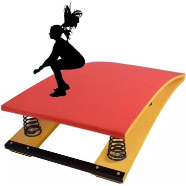 Imagem de Trampolim De Ginástica, Trampolim De Salto Pesado Para Crianças Adolescentes Adultos, Trampolim Antiderrapante, Mola De Aço E Almofada De Salto, Equipamento De Ginástica De, 4-120 * 60cm
