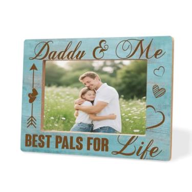 Imagem de XHWLYN Moldura de madeira para pai, papai e eu, melhores amigos para a vida, presente de Dia dos Pais para o pai, presente quente de aniversário, Natal, linda e exclusiva, porta-retrato de pai de