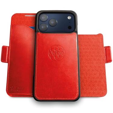 Imagem de Dreem for iPhone 17 Pro Max Case Wallet, Revolutionary Phone Stand, Vegan Leather, MagSafe-Fit, Magnetic Detachable Flip Cover, RFID Blocking Card Holder, Gift-Box [Fibonacci:Red]