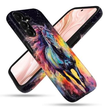 Imagem de FGDRFGRW Capa projetada para Samsung Galaxy A16 5G, 2 camadas TPU + PC, capa protetora à prova de choque – cavalo