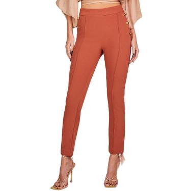 Imagem de Calça Feminina Lado Avesso Alfaiataria Marrom - L1216-Feminino