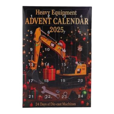 Imagem de OPPWONG Calendário de Contagem Regressiva de Escavadeira de 24 Dias, 24 Enfeites de Construção Em Acrílico Com Surpresa Diária para Decoração de Férias, Decoração de Carro de árvore