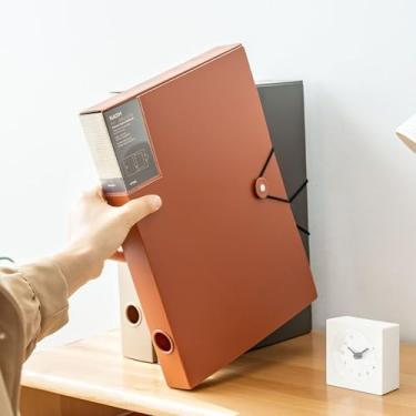 Imagem de TNDCKP A4 Caixas de arquivo de armazenamento de plástico com tampa, organizador de pasta de arquivos, caixa de arquivamento de documentos para escritório, casa, escola (1, 40 mm de largura)