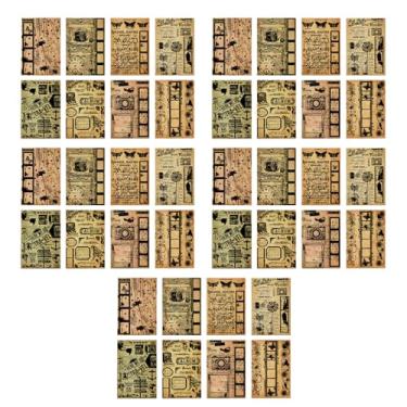 Imagem de Scrapbooking vintage papel kraft material diy scrapbook notas decorativas almofadas de memorando para planejador diário álbum de fotos 40 pçs 4 padrões (Tipo 1)