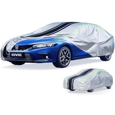 Imagem de Blshwez Capa de carro impermeável para todos os climas de 7 camadas para Toyota Corolla/Honda Civic 1991-2025 (Sedan/Coupe, não para Hatchback), ajuste personalizado, proteção UV contra chuva e neve