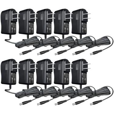 Imagem de OXZEEWEE Pacote Com 10 Adaptadores De Fonte Alimentação 12V 1A 3 Metros Comprimento, Listados Pela Ul, Adaptador Comutação Ca/Cc 1000 Ma E 12 W Para Fita Led, Câmera Cftv, Roteador, Alto-Falante, Gp