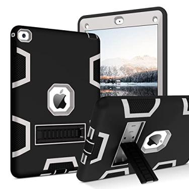 Imagem de BENTOBEN Capa para iPad Air 2, capa para iPad Air 2ª geração, 3 em 1, resistente, à prova de impacto, capa protetora para tablet para iPad Air 2 A1566 A1567 (2014), preto/cinza