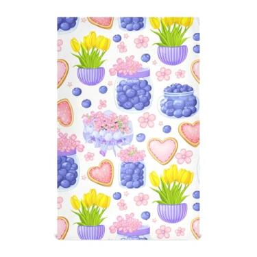 Imagem de SEHANY Conjunto de 4 toalhas de cozinha de mirtilo, toalhas de mão absorventes super macias, panos de limpeza, toalhas de chá de secagem rápida reutilizáveis para decoração de cozinha doméstica 71 x