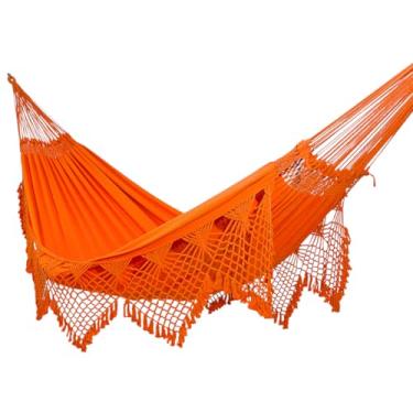 Imagem de Rede de Dormir e Descanso Safira Casal Extra 100% Algodão Jaguaruana. (Laranja)