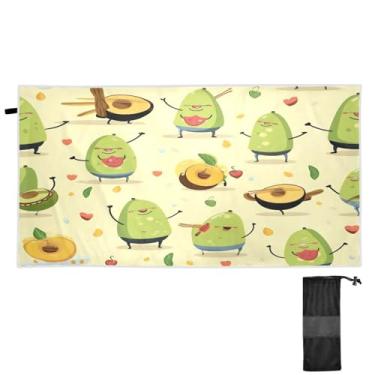 Imagem de Blueangle Linda toalha de praia de abacate - toalhas de viagem compactas e leves - toalha de secagem rápida super absorvente para natação, acampamento e férias (788)