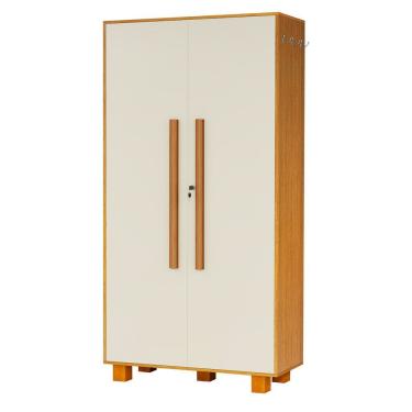 Imagem de Armário Multiuso 100% Mdf 2 Portas C/ Chave Londres Naturale/off White