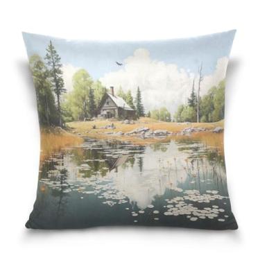 Imagem de Wassud Capas de almofada decorativas de madeira 45,7 x 45,7 cm para sofá, sofá, casa, casa de fazenda, decoração de quarto