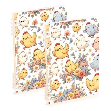 Imagem de Burbuja Cadernos com nome, papel pautado universitário A5 com 60 folhas, fichário para escritório, 2 unidades